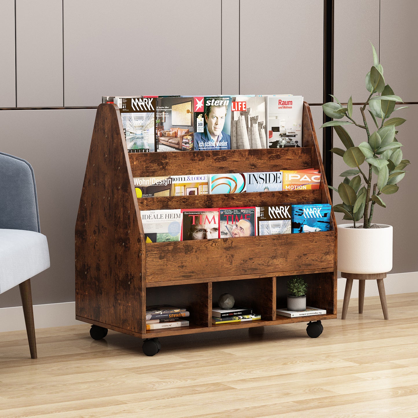 Toy Organizers and Storage Kids Bookcase for Playroom Bedroom Reading Nook Toddler's Room