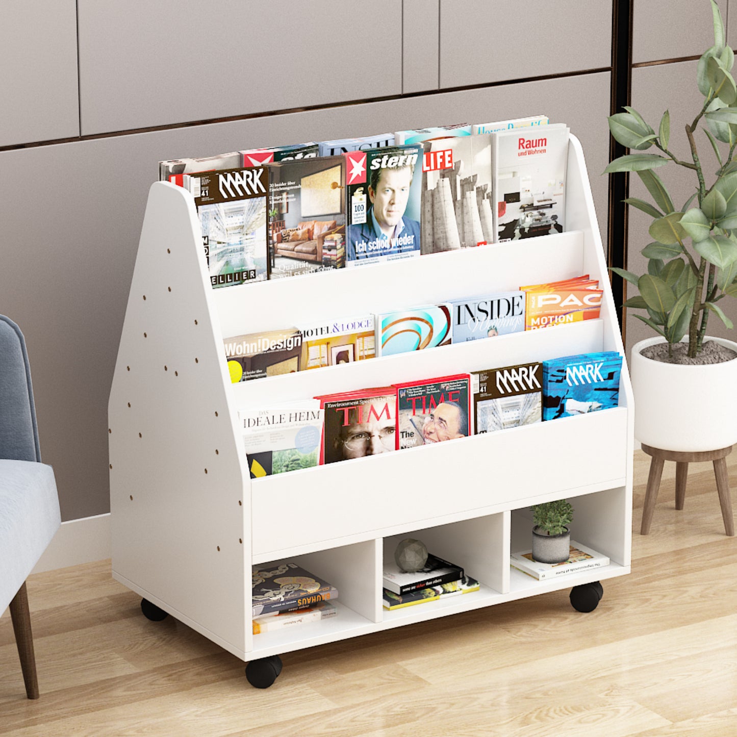 Toy Organizers and Storage Kids Bookcase for Playroom Bedroom Reading Nook Toddler's Room