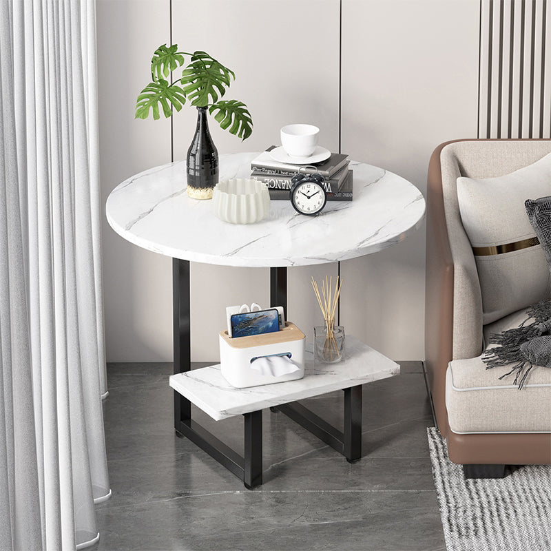 AILICHEN End Table,2 Layer Coffee Table Modern Minimalist Side Table for Living Room