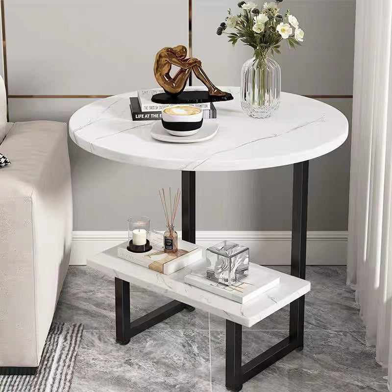 AILICHEN End Table,2 Layer Coffee Table Modern Minimalist Side Table for Living Room