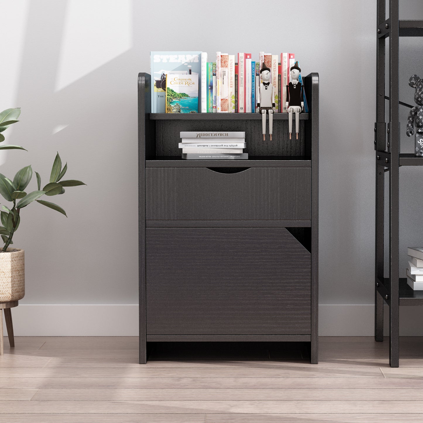 Nightstand with 2 Drawers Small Dresser with Storage Shelf Bedside Table