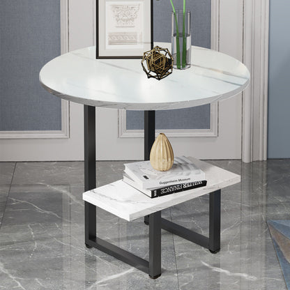 AILICHEN End Table,2 Layer Coffee Table Modern Minimalist Side Table for Living Room