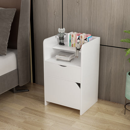 Nightstand with 2 Drawers Small Dresser with Storage Shelf Bedside Table
