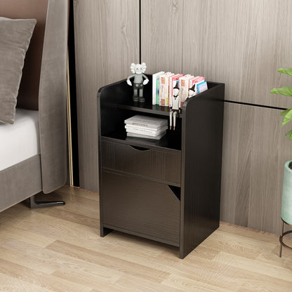 Nightstand with 2 Drawers Small Dresser with Storage Shelf Bedside Table