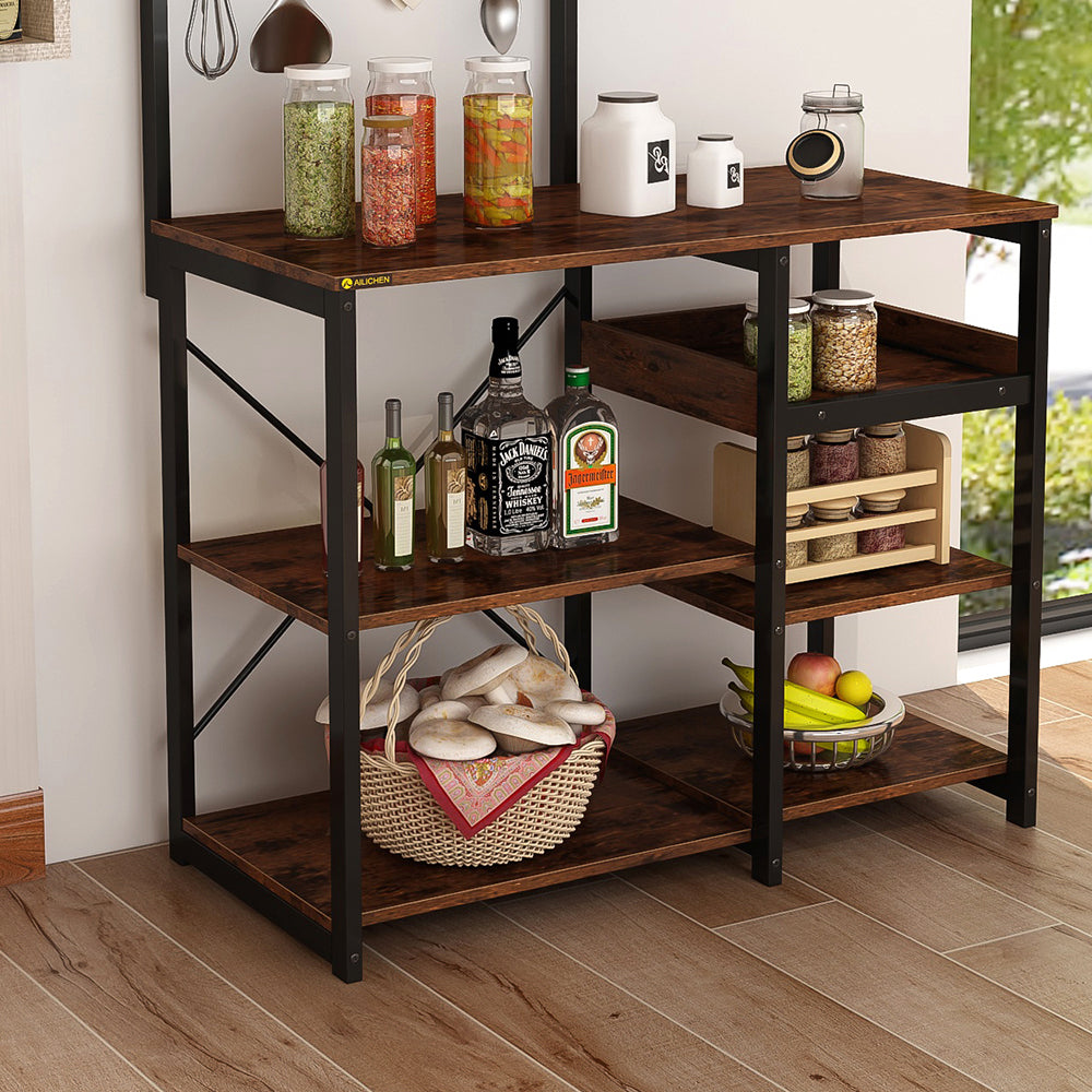 Baker's Rack, Microwave Stand, Coffee Bar with Storage ,4 Tier Free Standing Stand