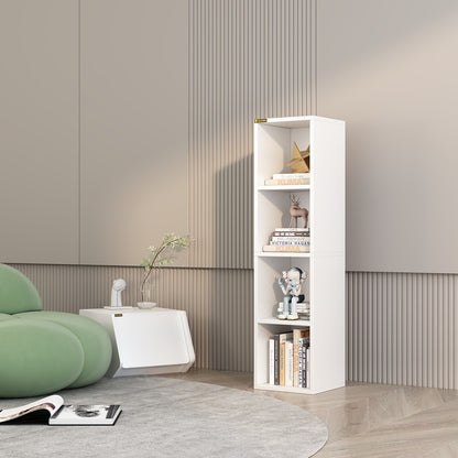 4 Shelf Bookcase / Solid Wood / Display Bookshelf for Living Room, Bedroom, Home and Office