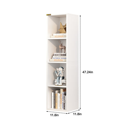 4 Shelf Bookcase / Solid Wood / Display Bookshelf for Living Room, Bedroom, Home and Office