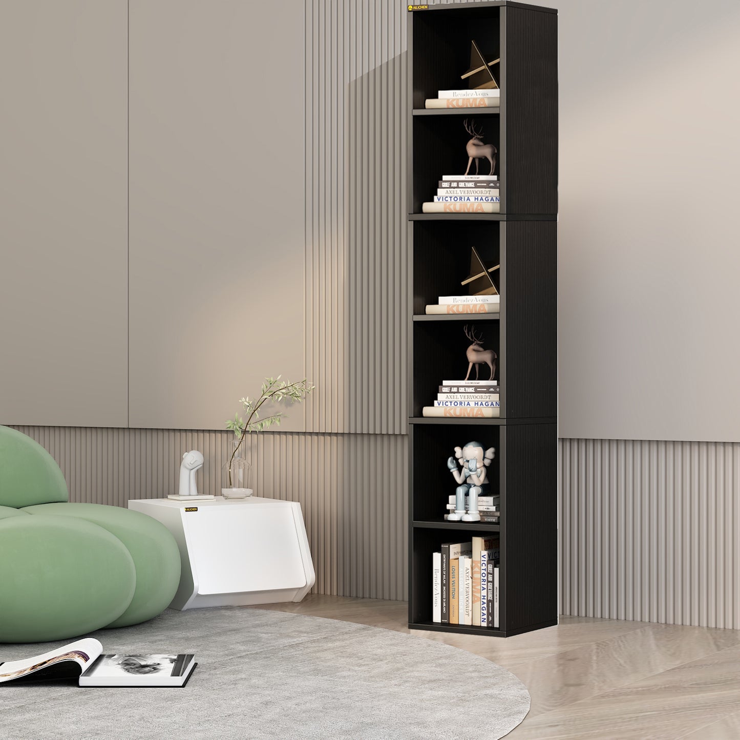 6-Cube Closet Storage Shelves for Home Office in black