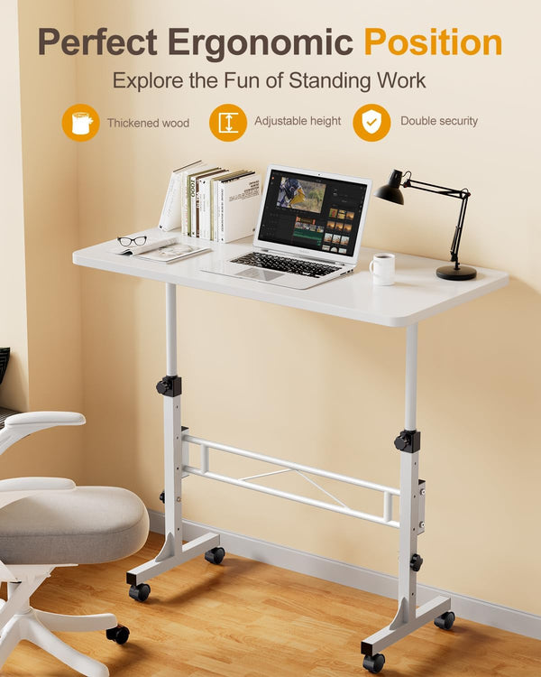 AILICHEN  Small standing desk adjustable height, mobile standing desk with wheels