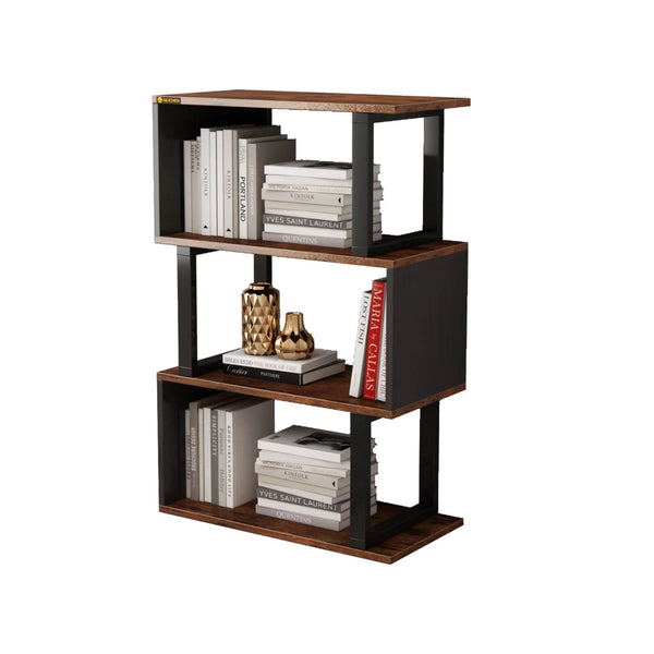 4-Tier S-Shaped Bookshelf - Modern Decorative Storage by AILICHEN