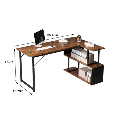 Efficient Home Laptop Notebook Computer Desk with Square Shelves