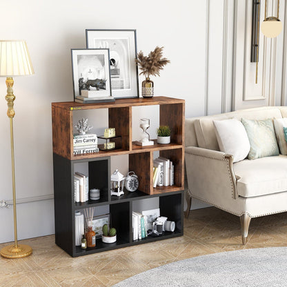 7 Cube Storage Organizer 3-Shelf Wood Bookshelf