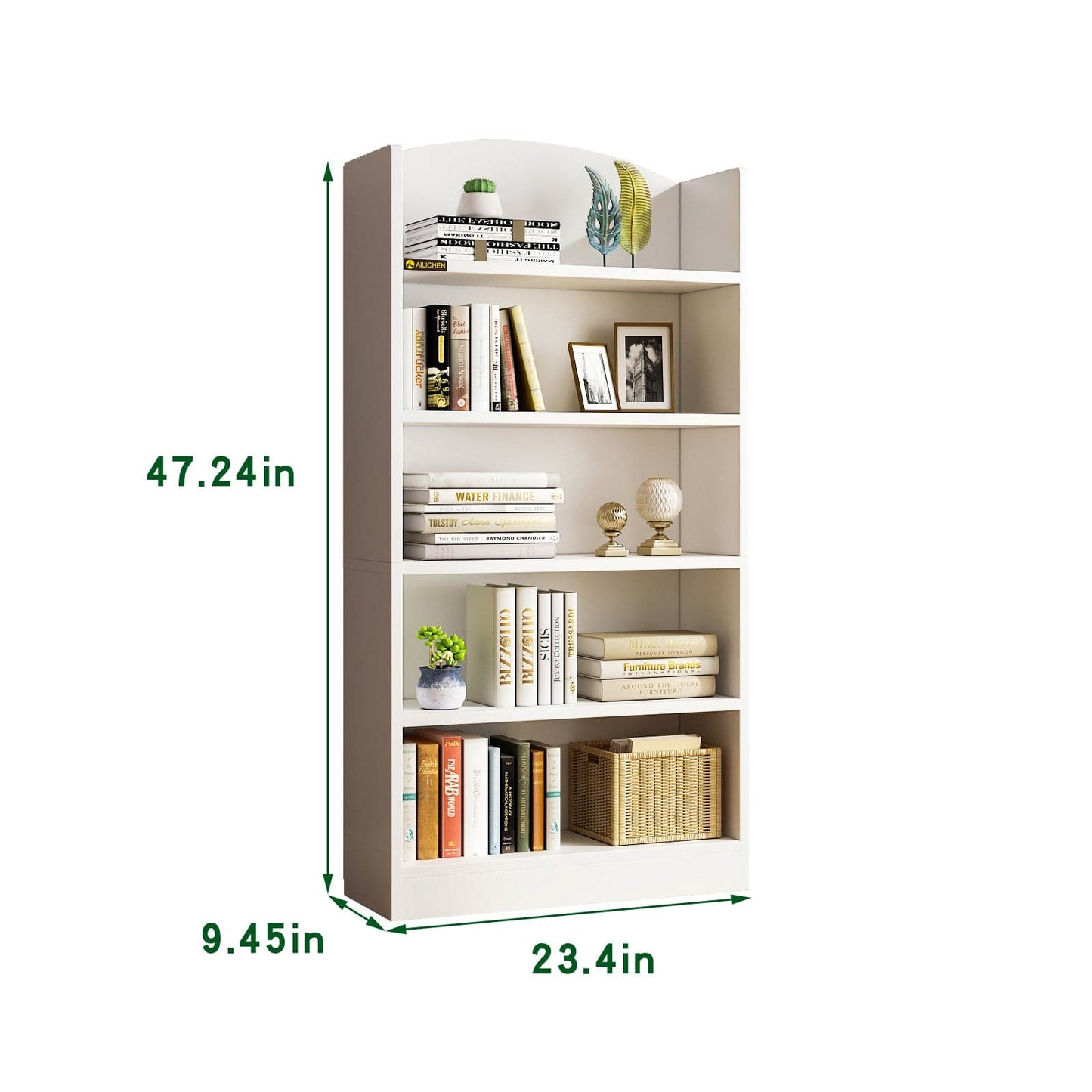 Bookshelves and Bookcases Floor Standing 5 Tier Display Storage Shelves Tall Furniture