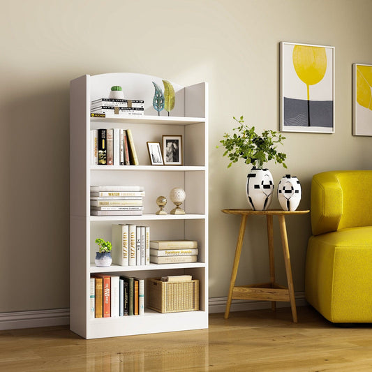 Bookshelves and Bookcases Floor Standing 5 Tier Display Storage Shelves Tall Furniture