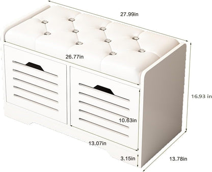 Shoe Storage Bench with 2 Storage Drawer