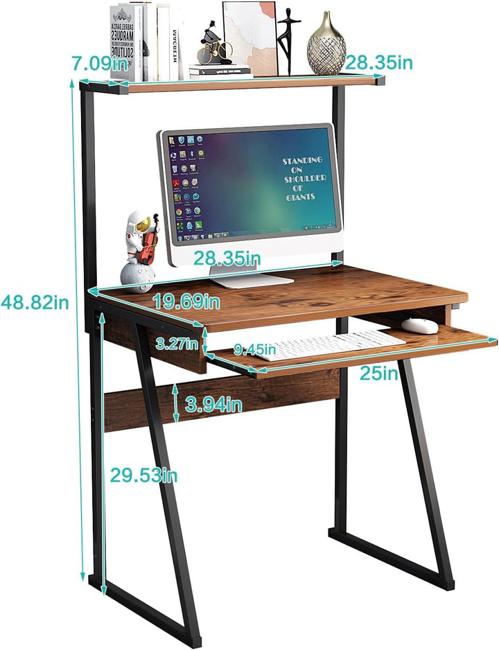 2-Tier Computer Desk size