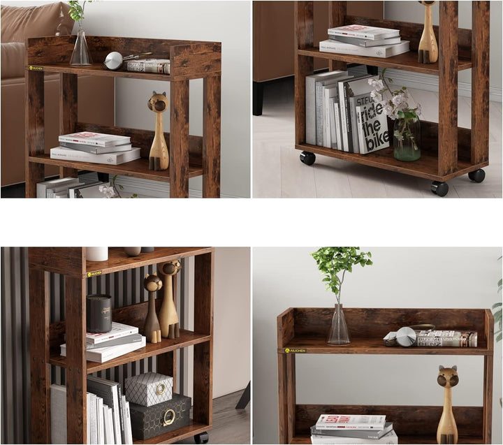 3-Tier Open Wood Shelving Unit Mobile Storage details