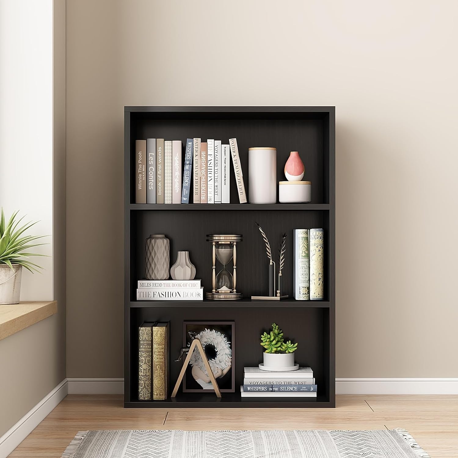 3-Tier Cube Display Shelves, Multifunctional Storage Organizer in black