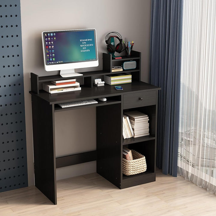 40" Study Workspace with Monitor Stand in black