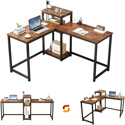 83 Inches Two Person Desk wooden rustic style