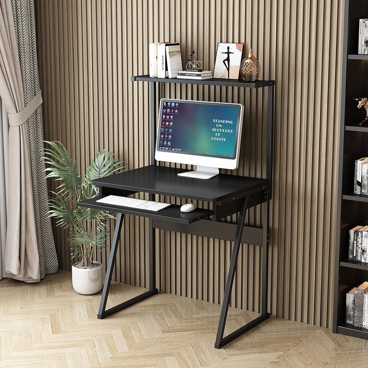 2-Tier Computer Desk in black