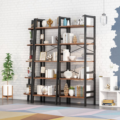 5 Tier Free Standing Bookcase with Metal Frame